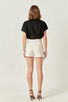 Pleated Short Sleeve T-Shirt