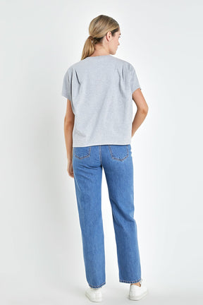 Pleated Short Sleeve T-Shirt