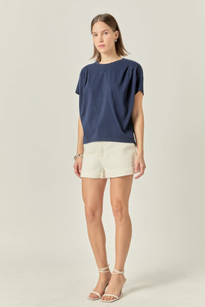 ENGLISH FACTORY - Pleated T-Shirt - T-SHIRTS available at Objectrare