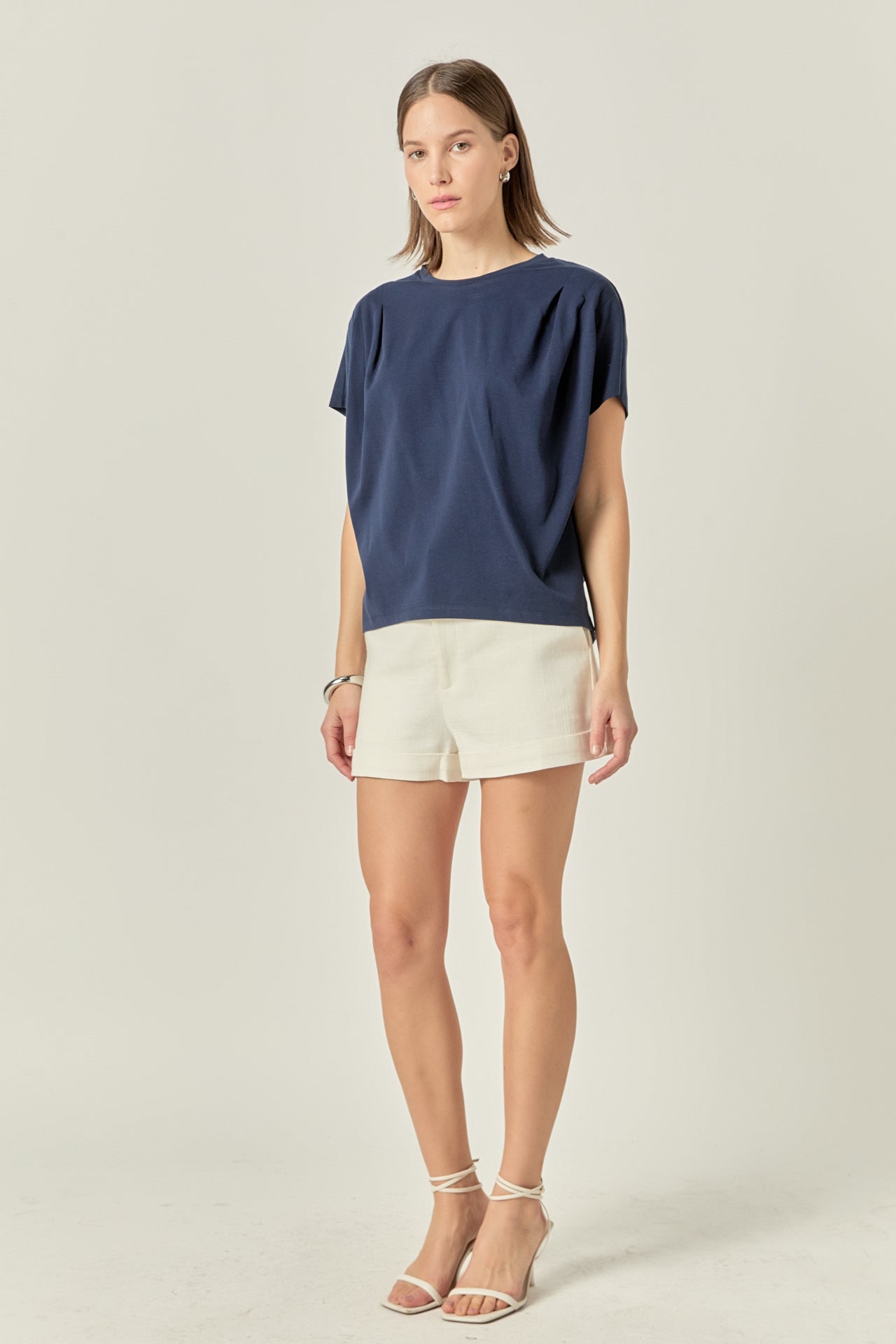 Pleated Short Sleeve T-Shirt