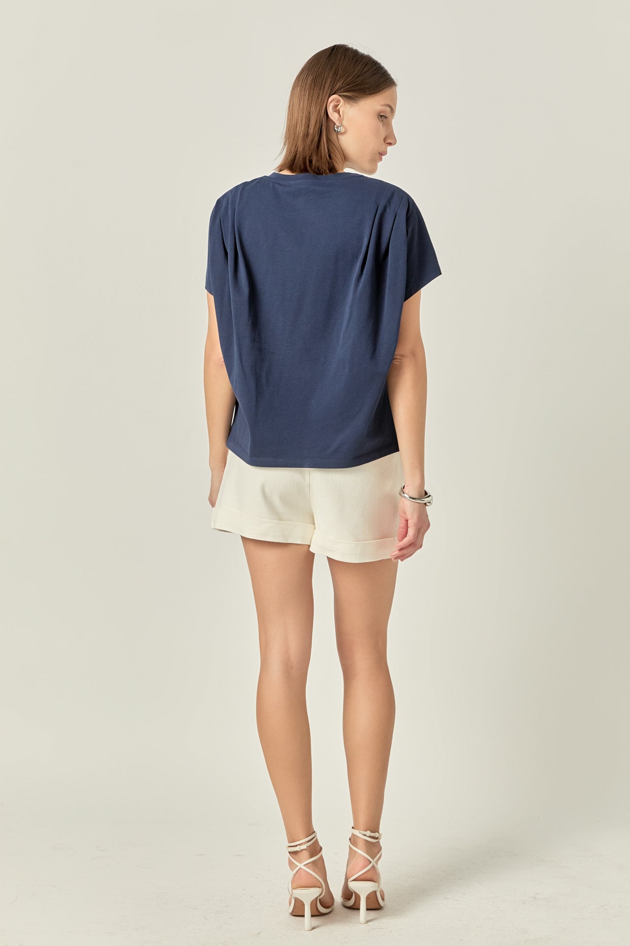 Pleated Short Sleeve T-Shirt