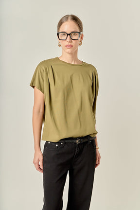 ENGLISH FACTORY - Pleated T-Shirt - T-SHIRTS available at Objectrare