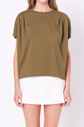 ENGLISH FACTORY - Pleated T-Shirt - T-SHIRTS available at Objectrare