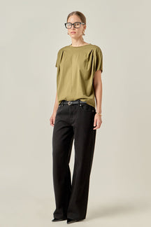 ENGLISH FACTORY - Pleated T-Shirt - T-SHIRTS available at Objectrare