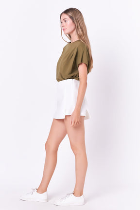 ENGLISH FACTORY - Pleated T-Shirt - T-SHIRTS available at Objectrare