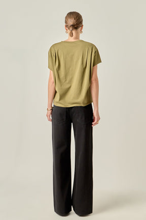 ENGLISH FACTORY - Pleated T-Shirt - T-SHIRTS available at Objectrare