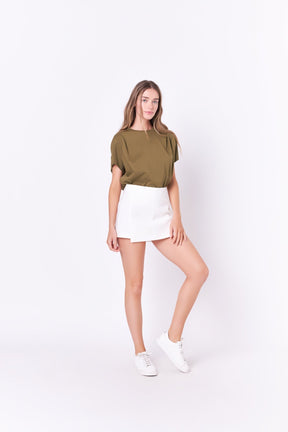 ENGLISH FACTORY - Pleated T-Shirt - T-SHIRTS available at Objectrare