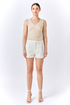 ENDLESS ROSE - Scallop Detail Sleeveless Top - TOPS available at Objectrare