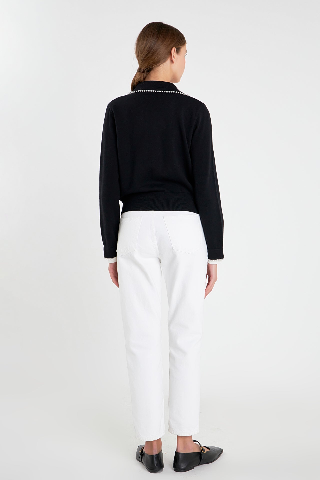 ENGLISH FACTORY - Pearl Trim Vasity Cardigan - JACKETS available at Objectrare