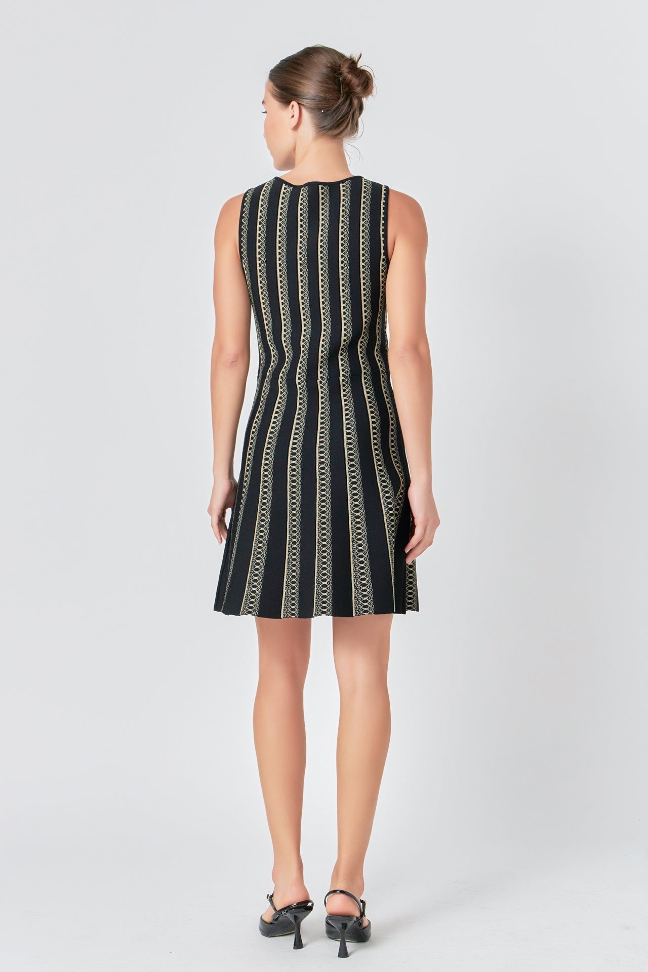 Endless Rose Women's Lurex Knit Mini Dress - Black/Gold Endless Rose Women's Lurex Knit Mini Dress - Black/Gold