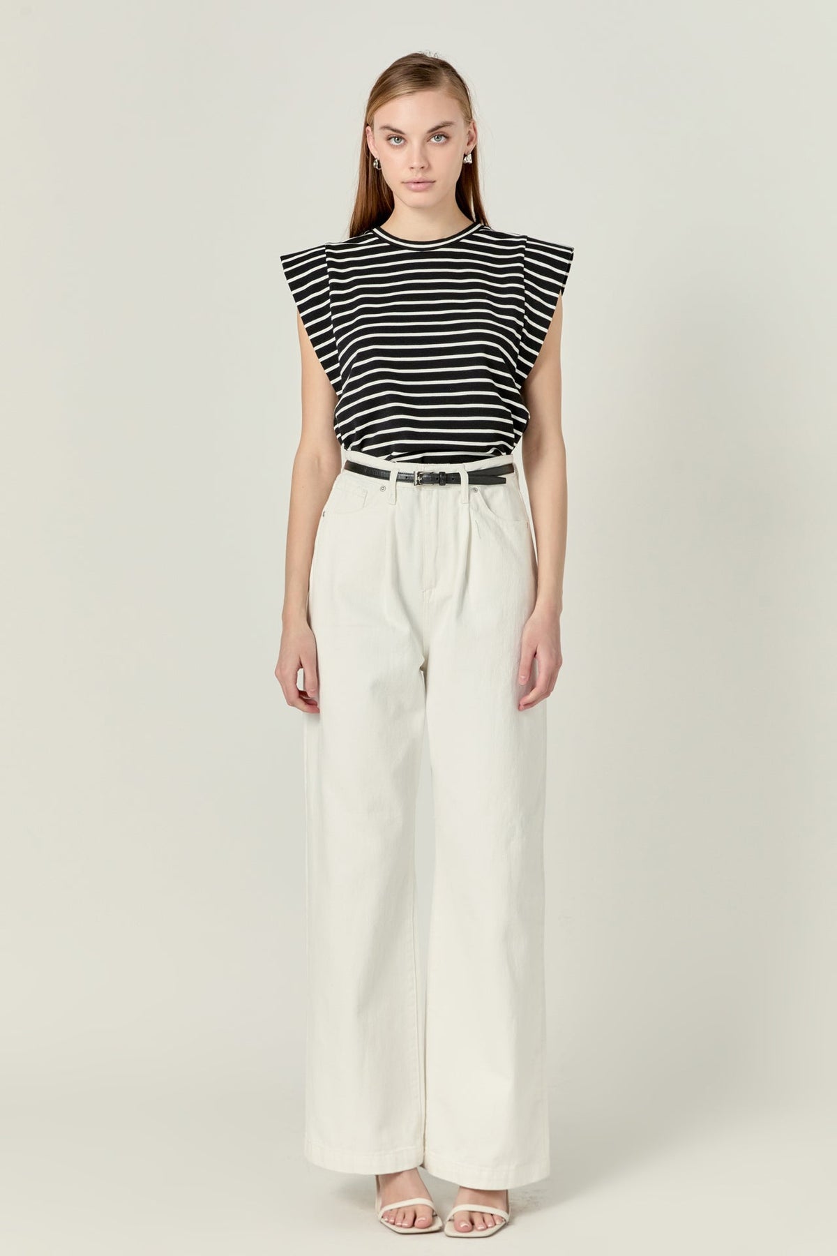 ENGLISH FACTORY - Stripe Sleeveless T-shirt - T-SHIRTS available at Objectrare