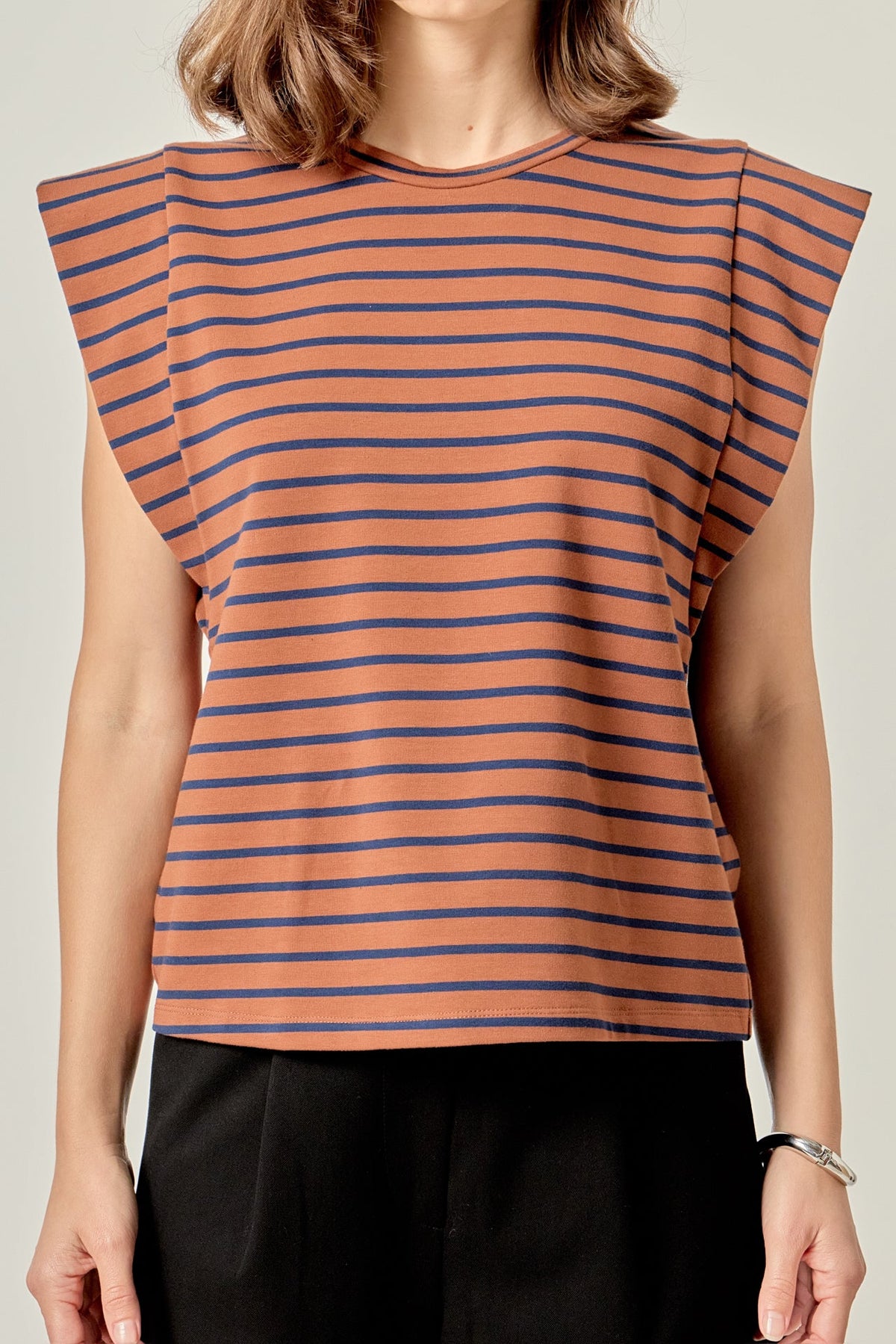 ENGLISH FACTORY - Stripe Sleeveless T-shirt - TOPS available at Objectrare