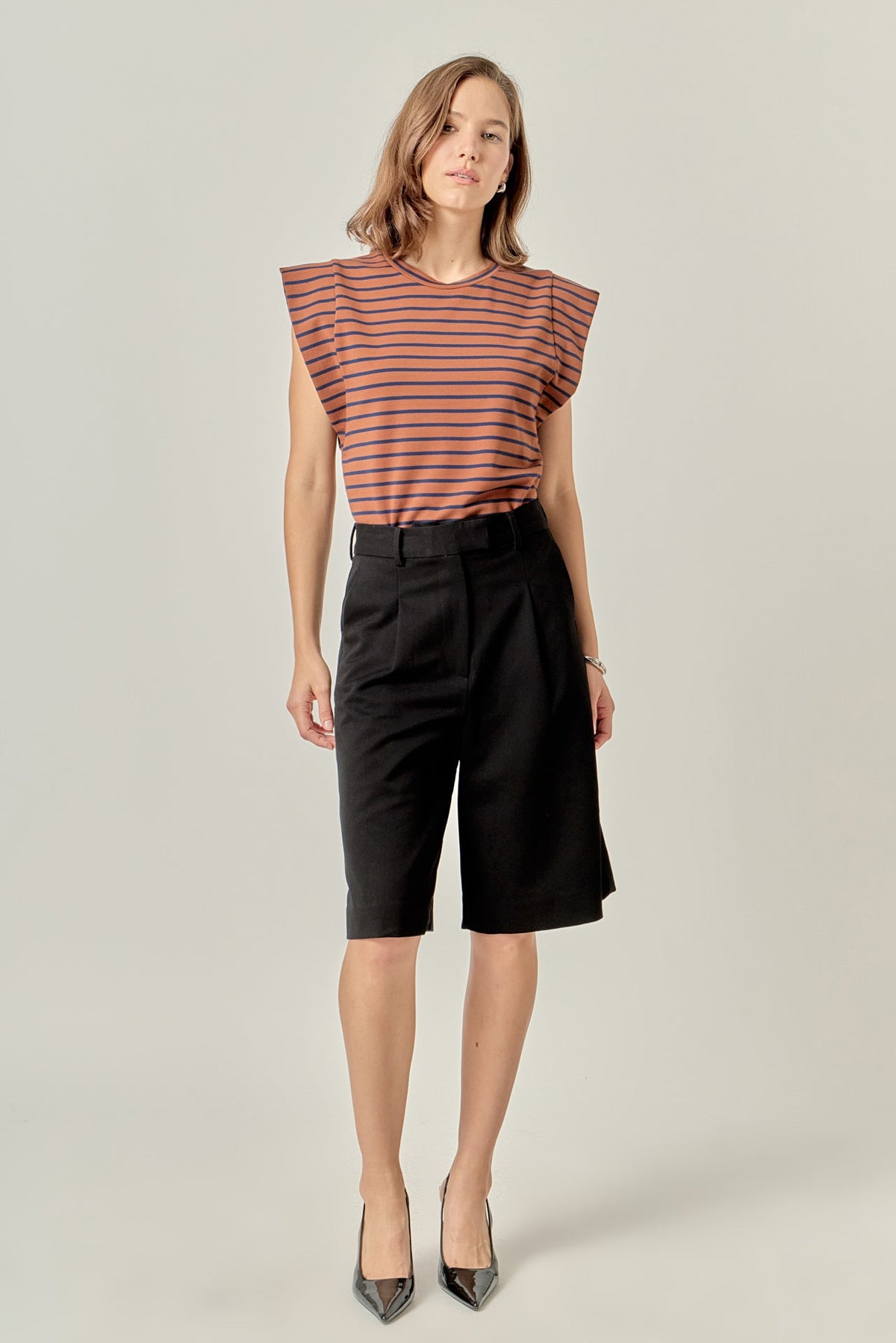 ENGLISH FACTORY - Stripe Sleeveless T-shirt - TOPS available at Objectrare