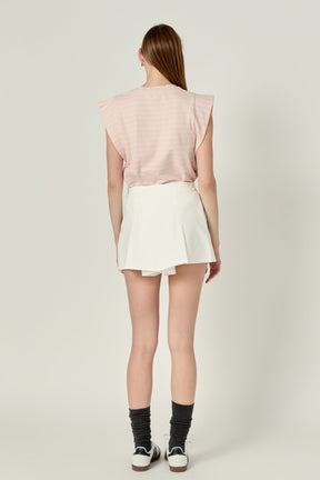 ENGLISH FACTORY - Striped Sleeveless T-shirt - TOPS available at Objectrare