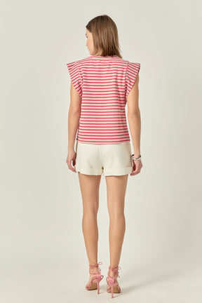 ENGLISH FACTORY - Stripe Sleeveless T-shirt - T-SHIRTS available at Objectrare