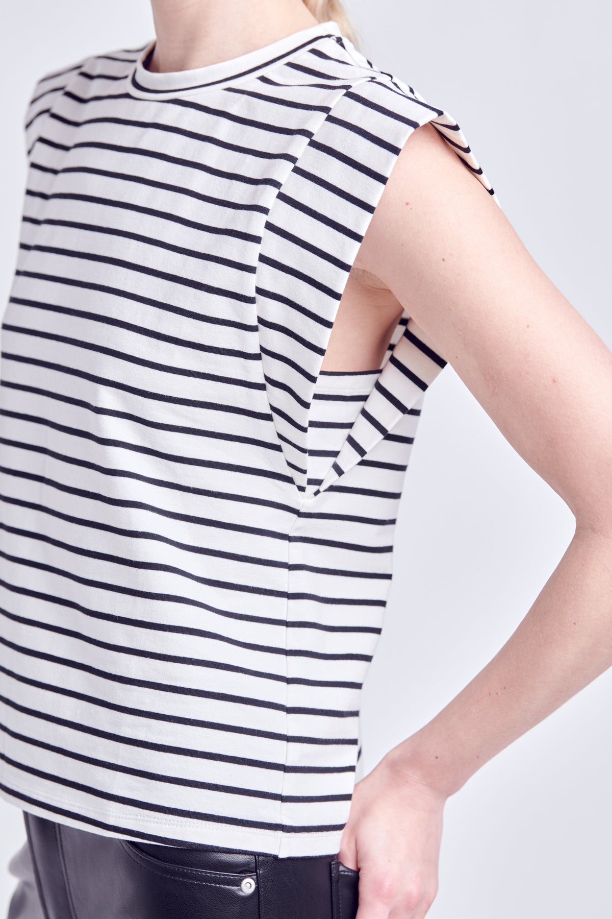 ENGLISH FACTORY - Stripe Sleeveless T-shirt - T-SHIRTS available at Objectrare