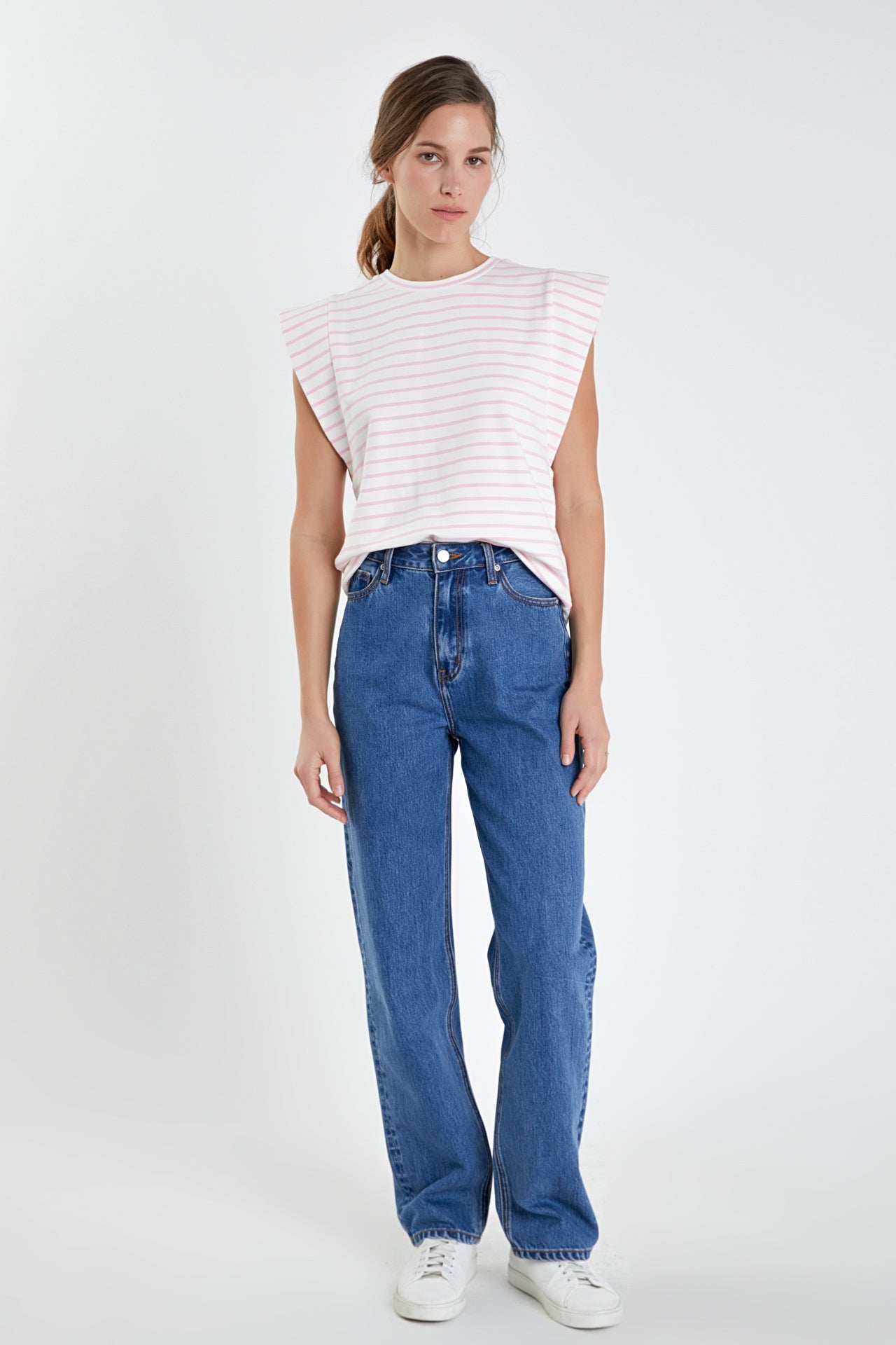 Stripe Sleeveless T-shirt