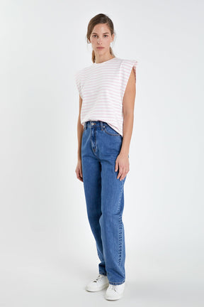 Stripe Sleeveless T-shirt