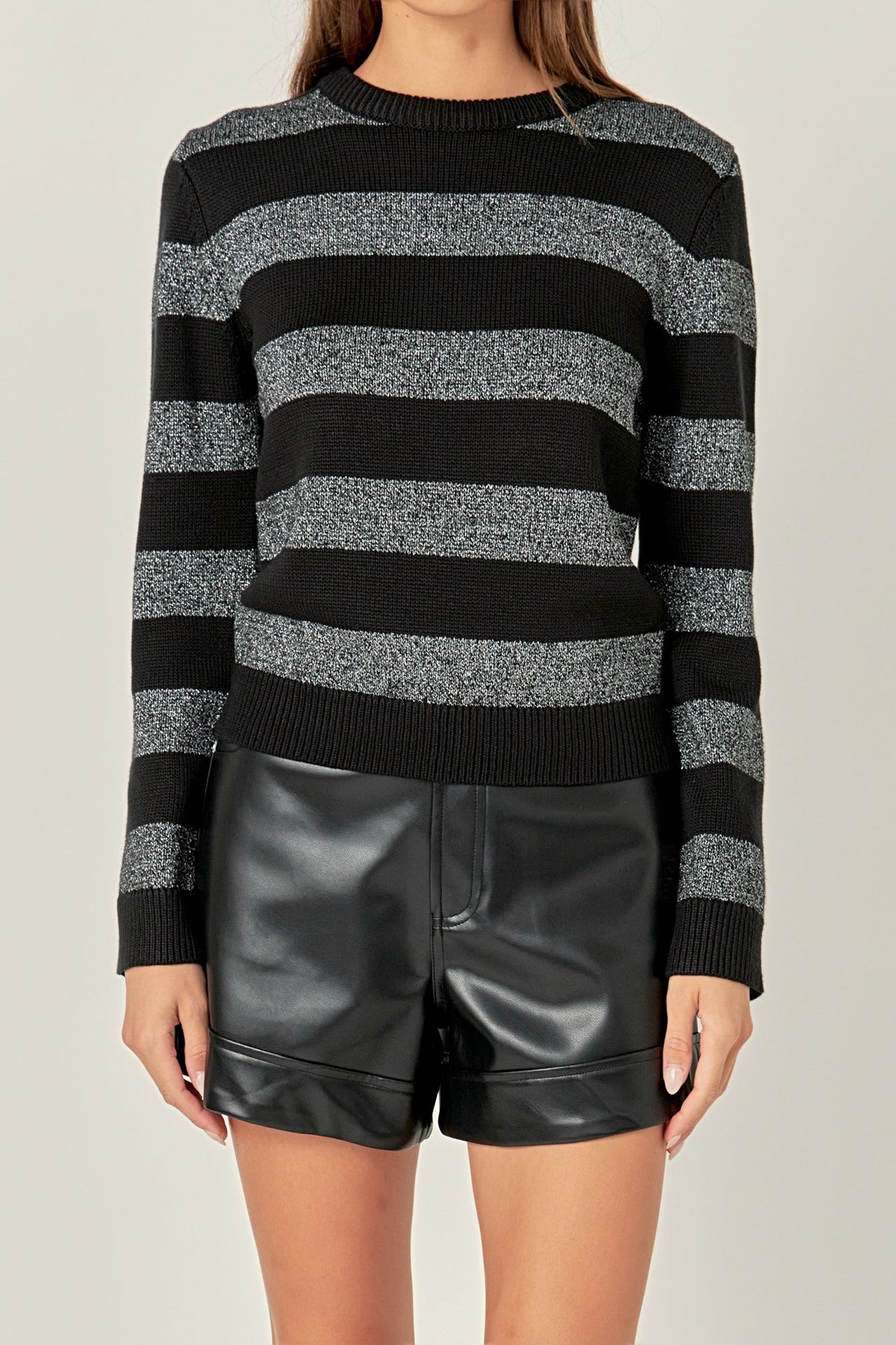 ENGLISH FACTORY - Mixed Lurex Stripe Knit Top - TOPS available at Objectrare