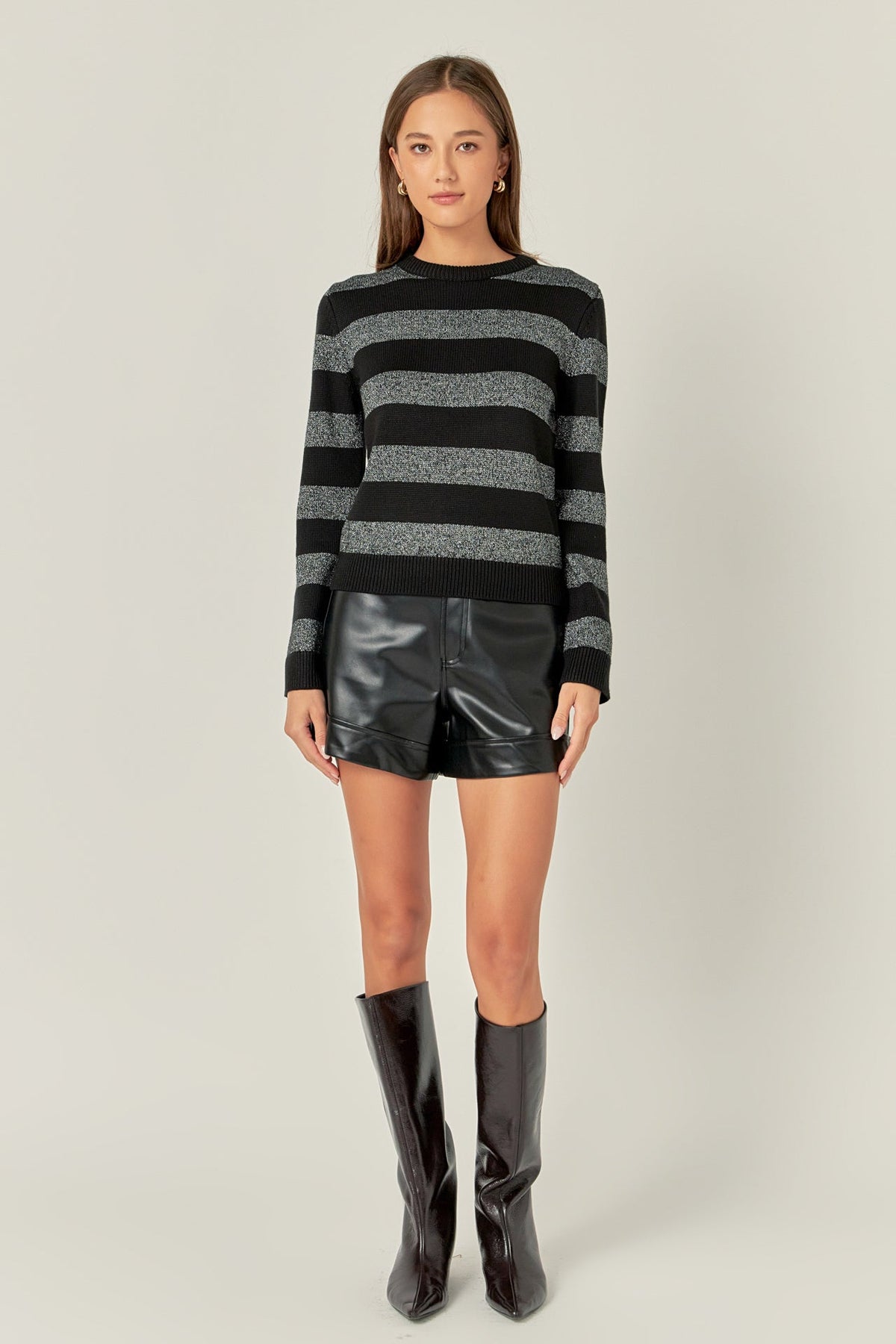 ENGLISH FACTORY - English Factory - Mixed Lurex Stripe Knit Top - TOPS available at Objectrare