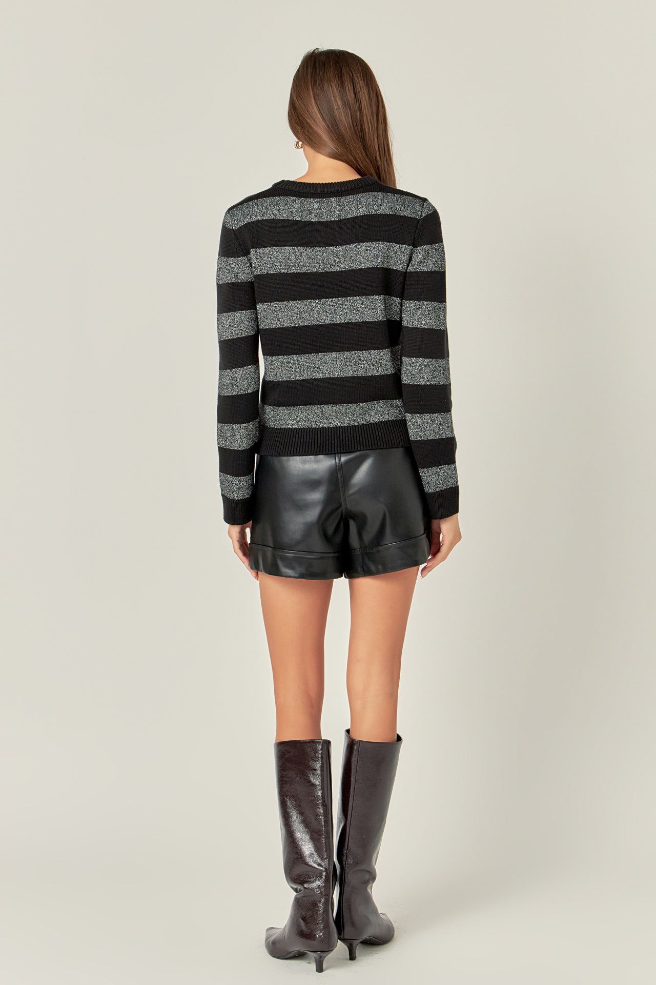 ENGLISH FACTORY - English Factory - Mixed Lurex Stripe Knit Top - TOPS available at Objectrare