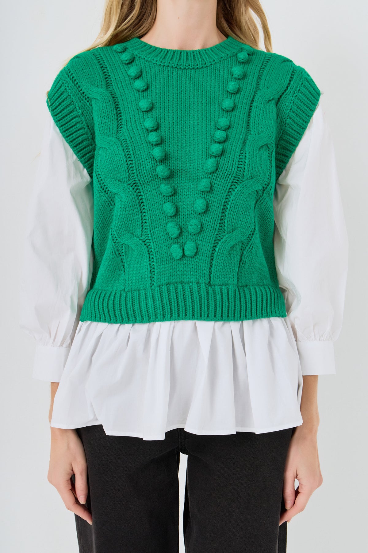 Mixed Media Cable Sweater