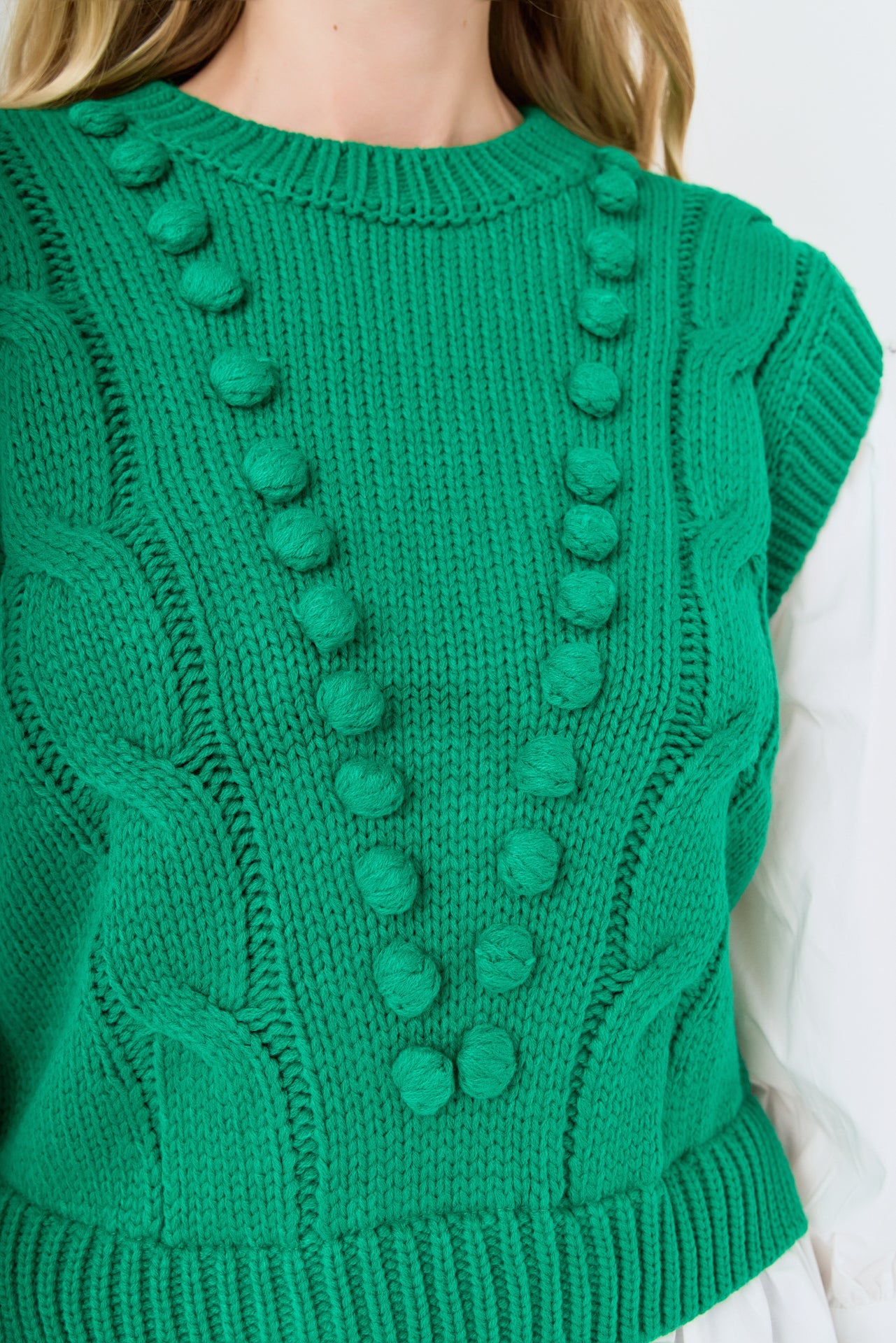 ENGLISH FACTORY - Mixed Media Cable Sweater - SWEATERS & KNITS available at Objectrare