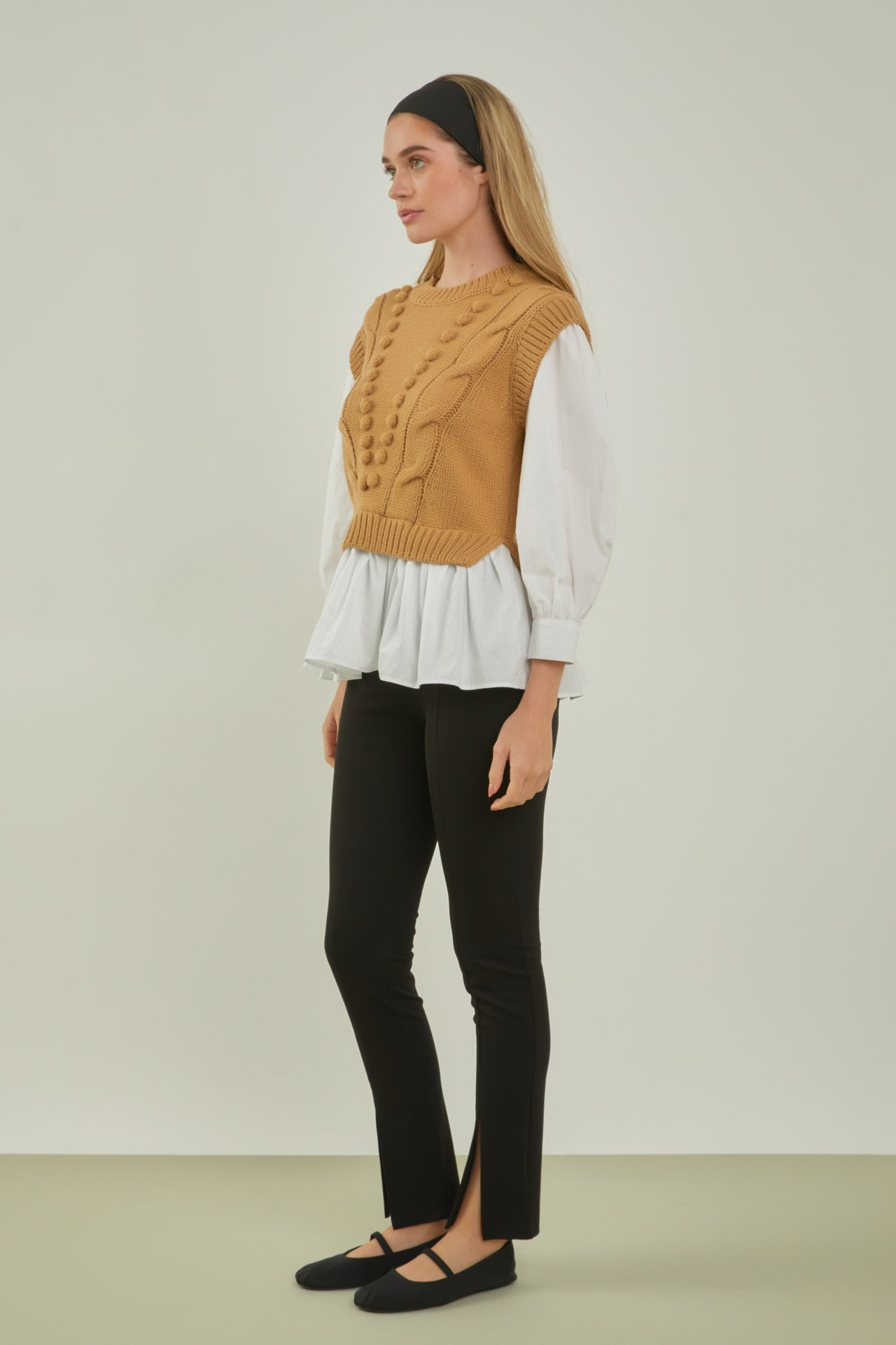 ENGLISH FACTORY - Mixed Media Cable Sweater - SWEATERS & KNITS available at Objectrare