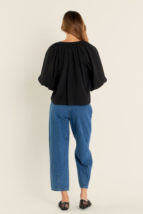 ENGLISH FACTORY - Shirring Detail Top - TOPS available at Objectrare