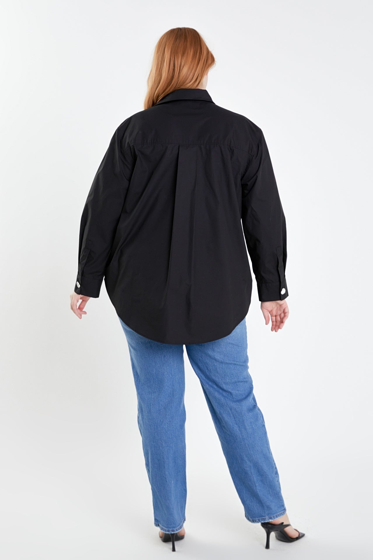 ENGLISH FACTORY - Plus Size Oversize Collared Shirt - TOPS available at Objectrare