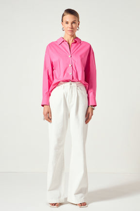 ENGLISH FACTORY - Oversize Collared Shirt - SHIRTS & BLOUSES available at Objectrare