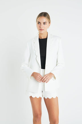 ENGLISH FACTORY - Scallop Collar Blazer - BLAZERS available at Objectrare