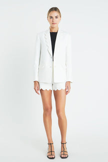 ENGLISH FACTORY - Scallop Collar Blazer - BLAZERS available at Objectrare