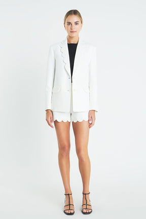 ENGLISH FACTORY - Scallop Collar Blazer - BLAZERS available at Objectrare