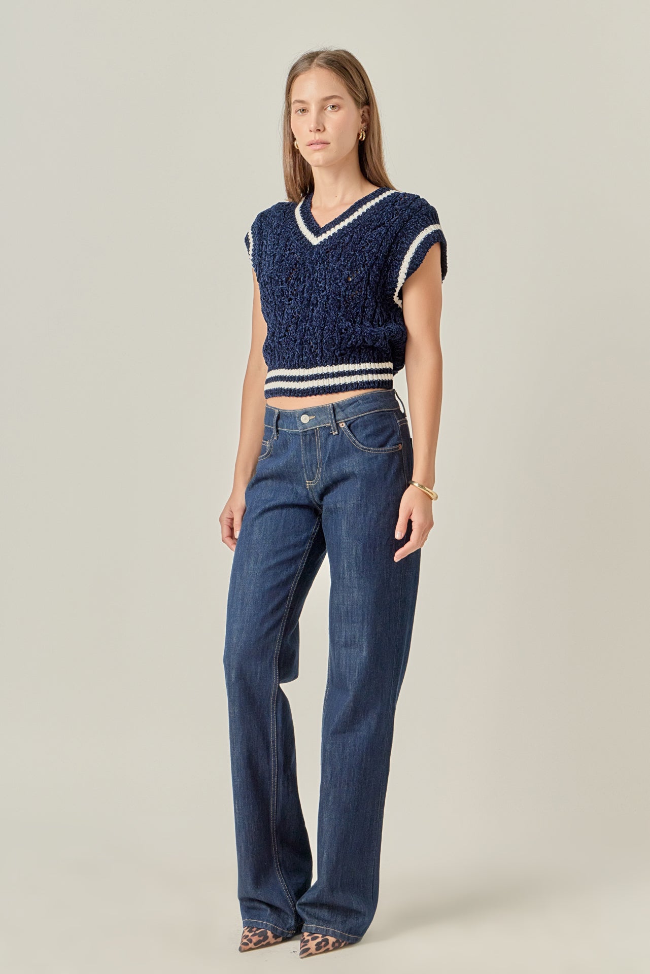 ENGLISH FACTORY - Chenille Contrast Vest - VESTS available at Objectrare