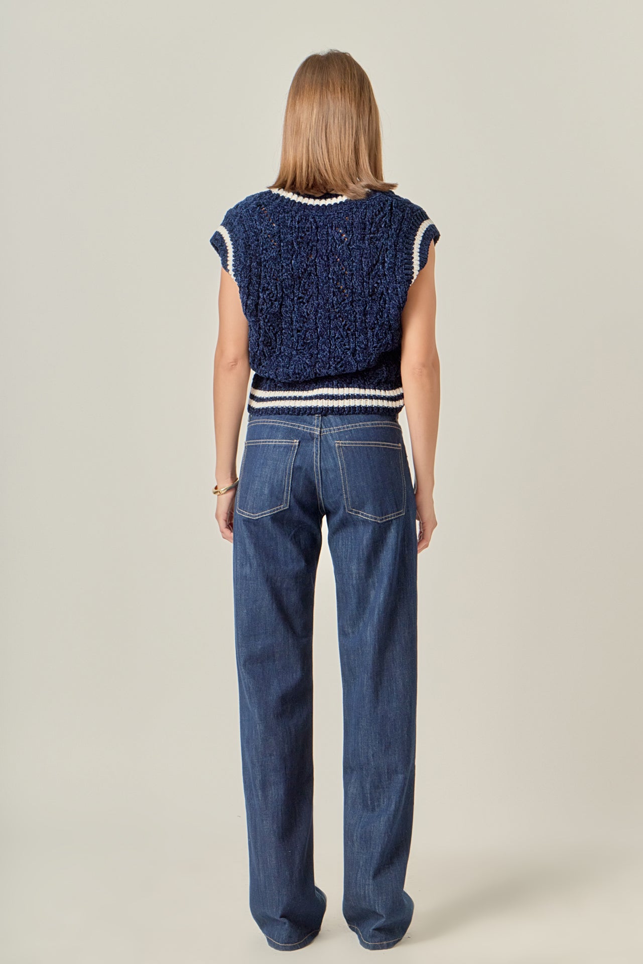 ENGLISH FACTORY - Chenille Contrast Vest - VESTS available at Objectrare