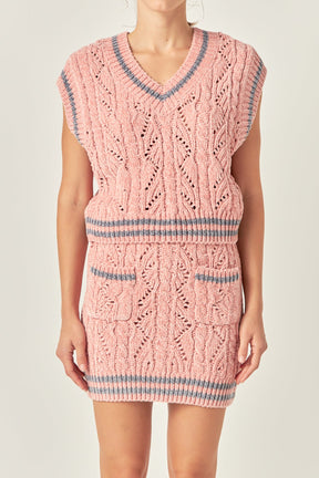 ENGLISH FACTORY - Chenille Contrast Vest - VESTS available at Objectrare