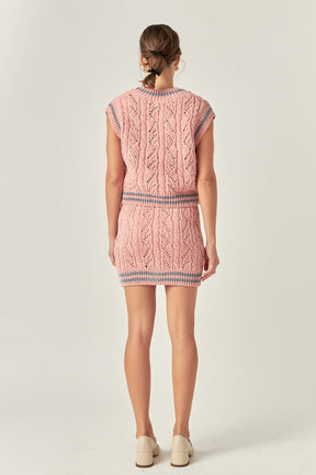 ENGLISH FACTORY - Chenille Contrast Vest - VESTS available at Objectrare