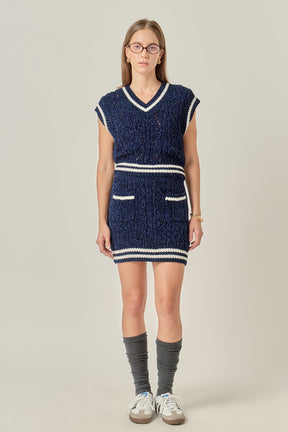 ENGLISH FACTORY - Chenille Contrast Mini Skirt - SKIRTS available at Objectrare