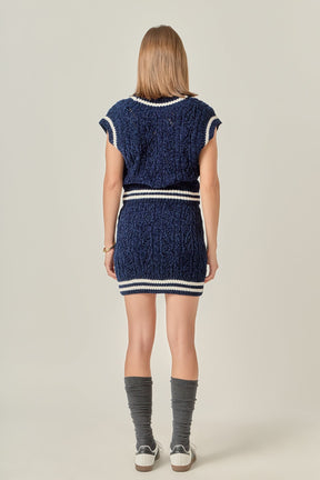 ENGLISH FACTORY - Chenille Contrast Mini Skirt - SKIRTS available at Objectrare