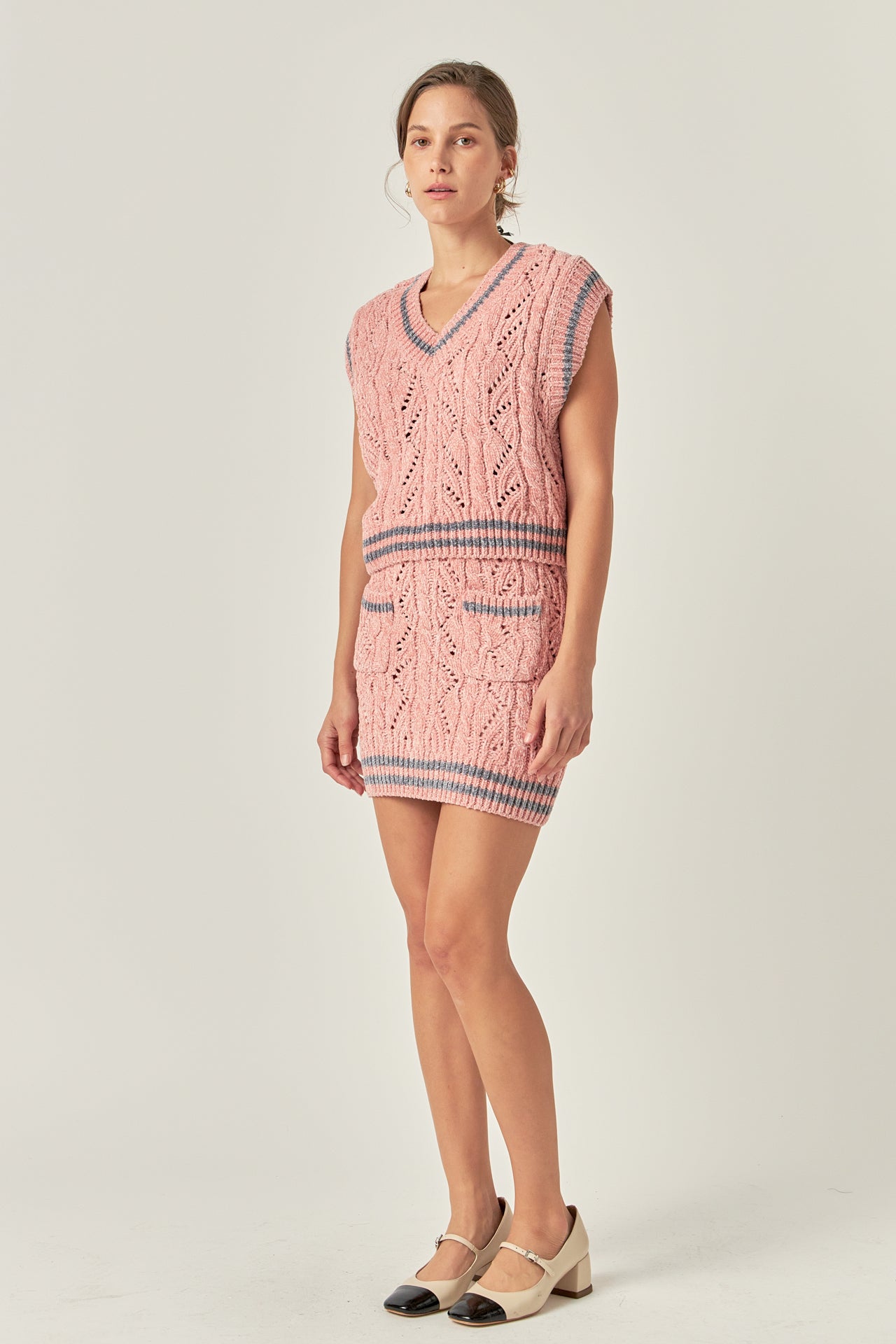 ENGLISH FACTORY - Chenille Contrast Mini Skirt - SKIRTS available at Objectrare