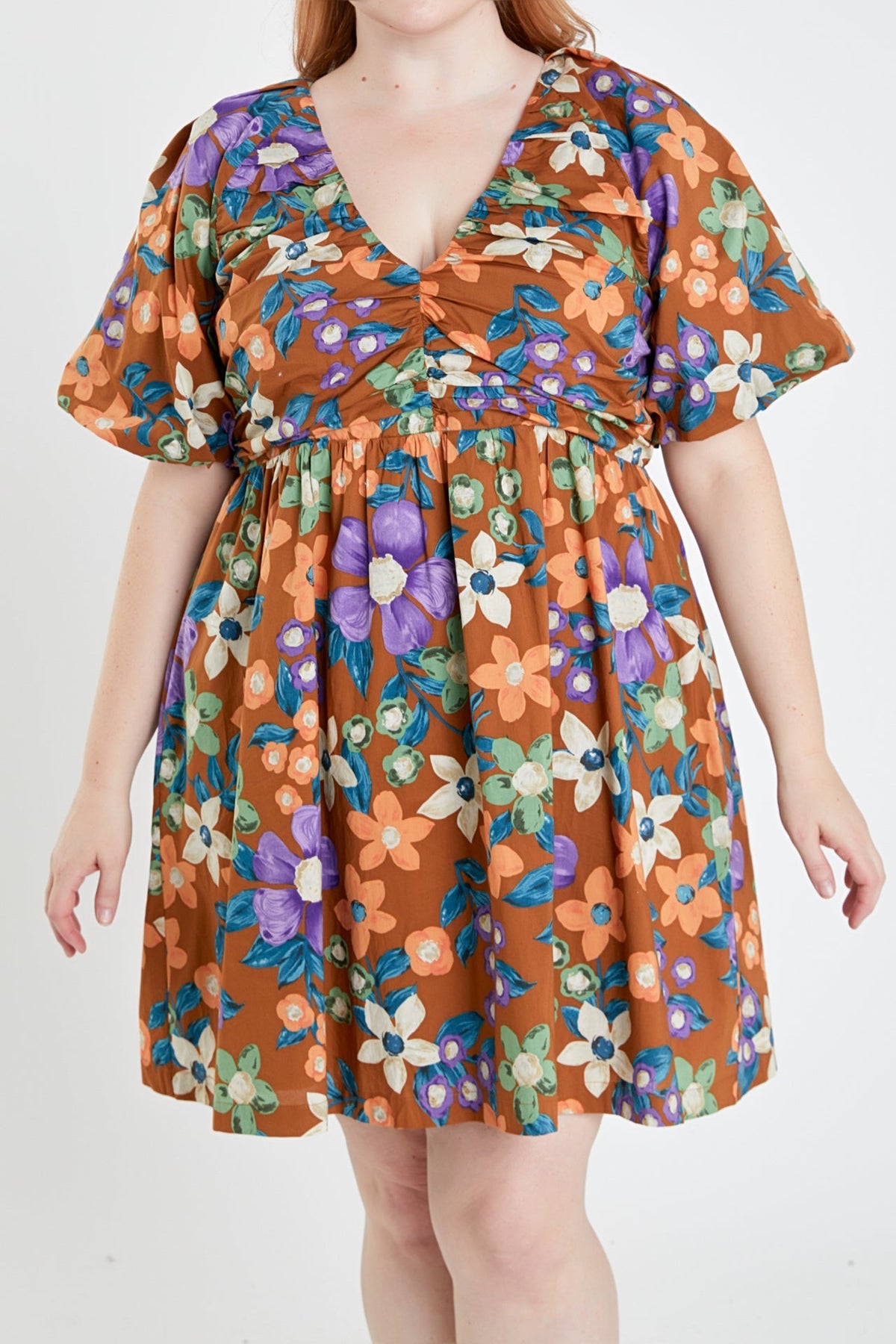 ENGLISH FACTORY - Floral Puffy Sleeve Mini Dress - DRESSES available at Objectrare
