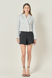 ENGLISH FACTORY - Textured Double Breasted Blazer - BLAZERS available at Objectrare