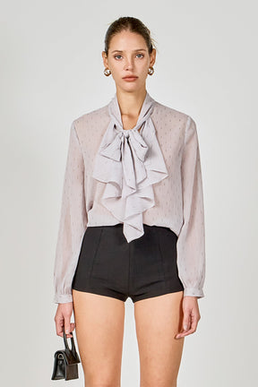 ENDLESS ROSE - Tied Ruffle Blouse - SHIRTS & BLOUSES available at Objectrare