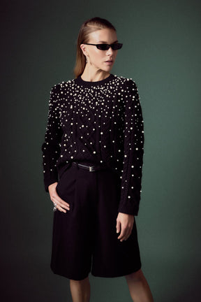 ENGLISH FACTORY - Pearl Cable Sweater - SWEATERS & KNITS available at Objectrare