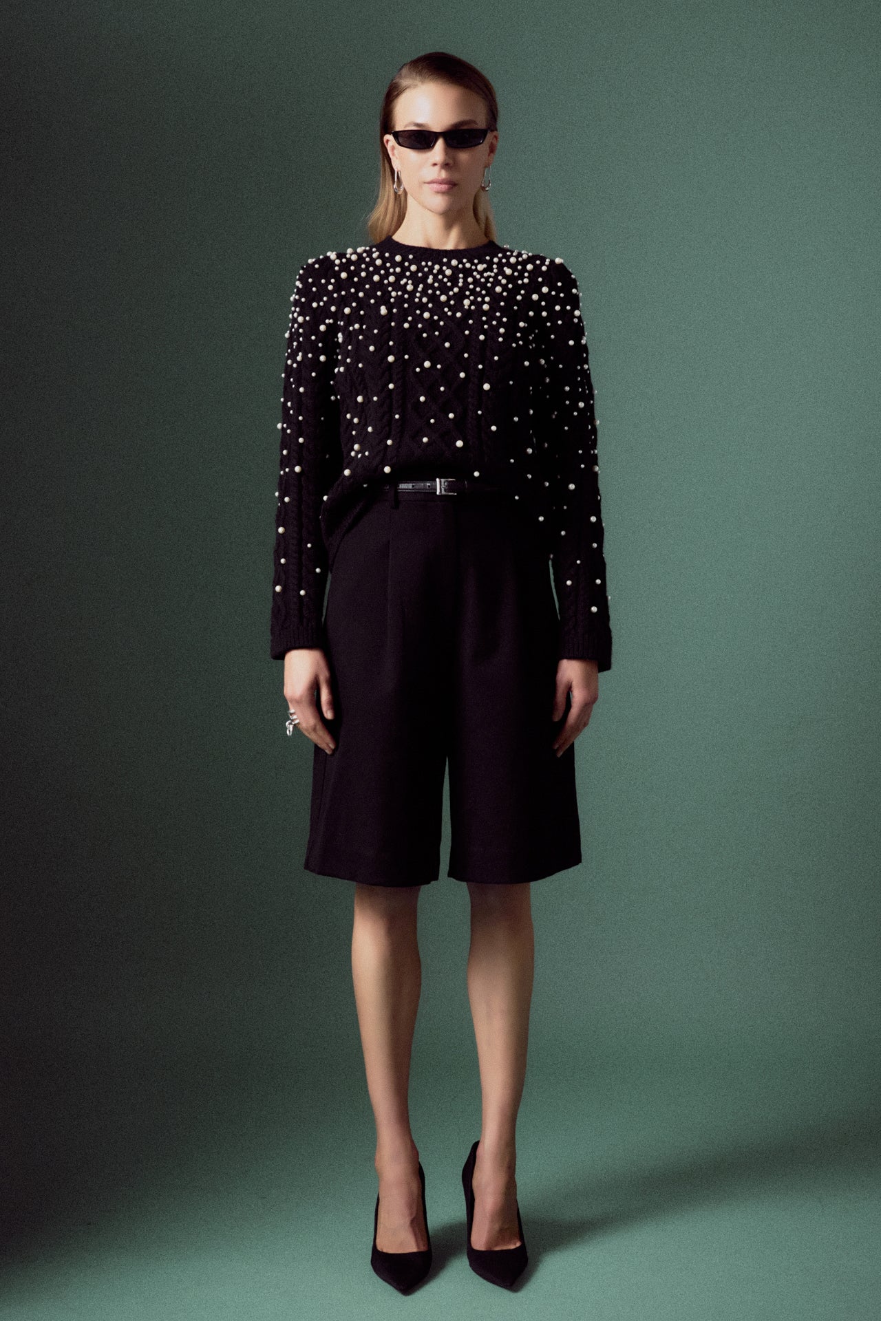 ENGLISH FACTORY - Pearl Cable Sweater - SWEATERS & KNITS available at Objectrare