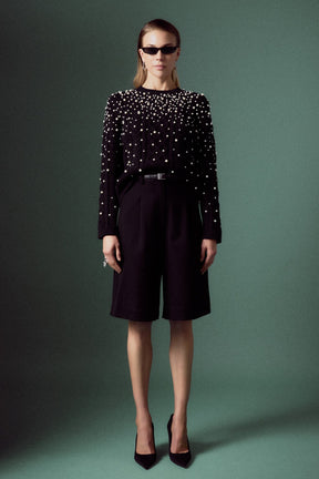 ENGLISH FACTORY - Pearl Cable Sweater - SWEATERS & KNITS available at Objectrare