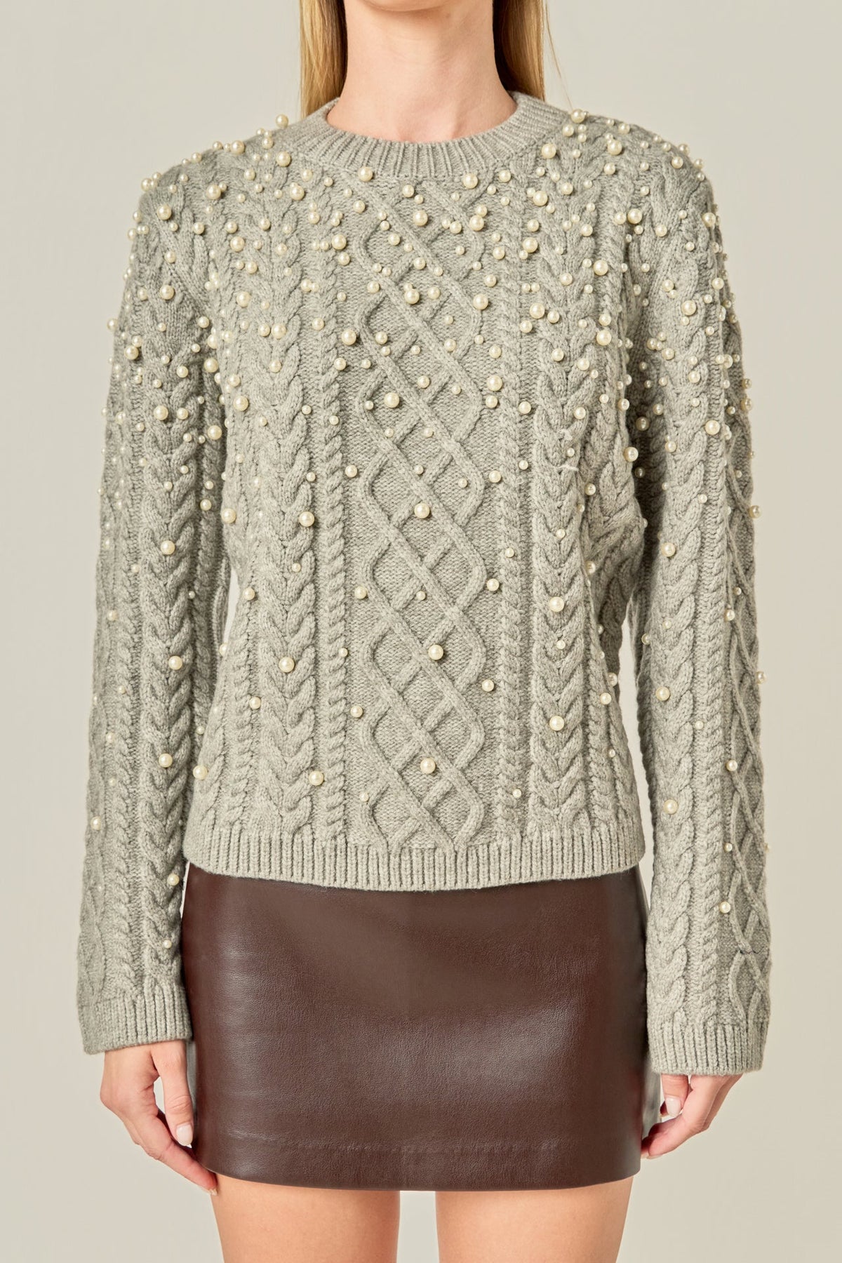 ENGLISH FACTORY - Pearl Cable Sweater - SWEATERS & KNITS available at Objectrare