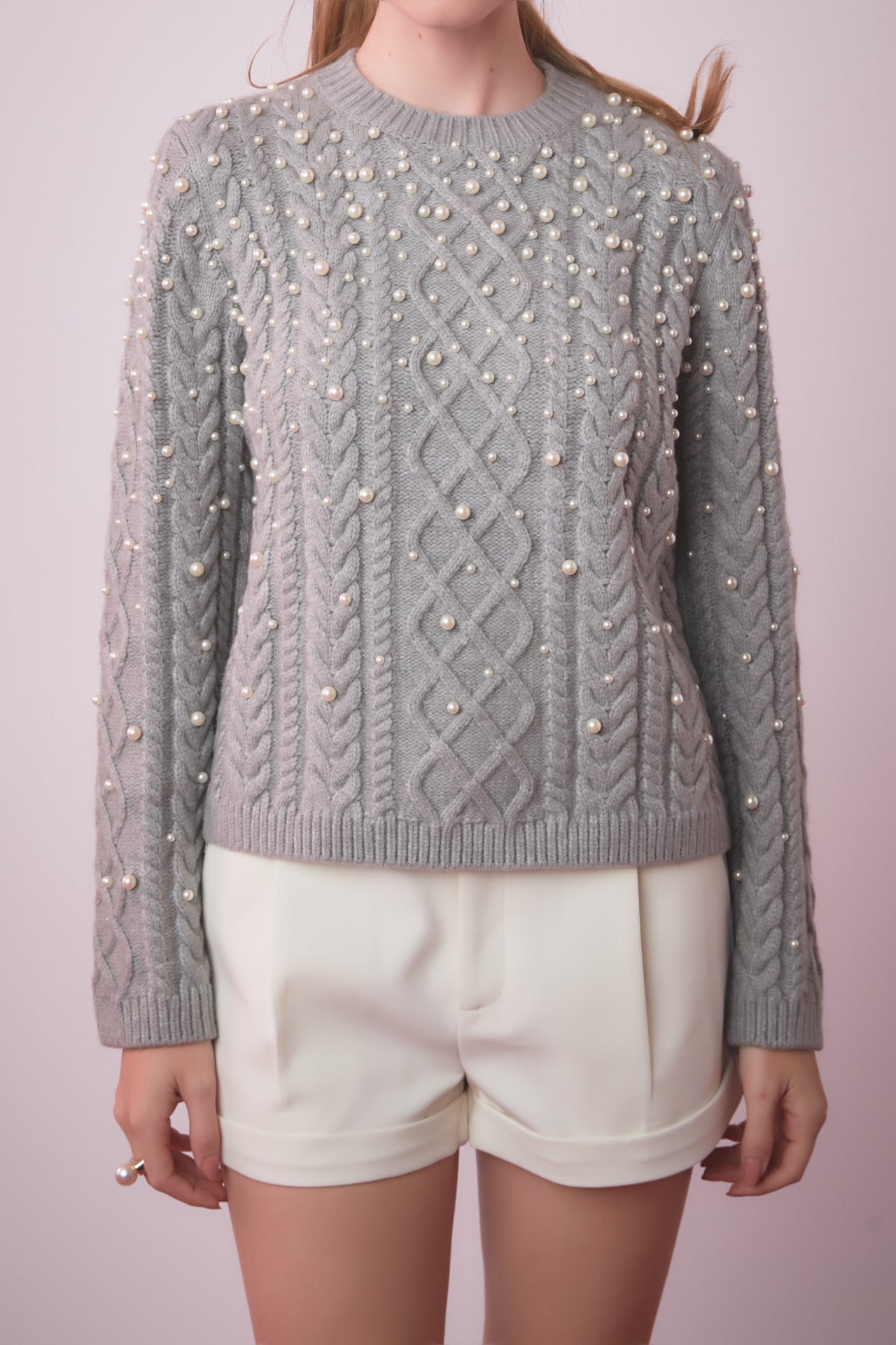 ENGLISH FACTORY - Pearl Cable Sweater - SWEATERS & KNITS available at Objectrare