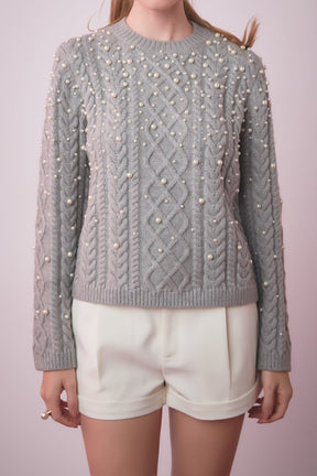 ENGLISH FACTORY - Pearl Cable Sweater - SWEATERS & KNITS available at Objectrare